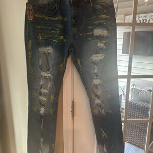 FWRD Denim Acid Wash Men’s Jeans Graffiti Streetwear 36 x 34 NWT